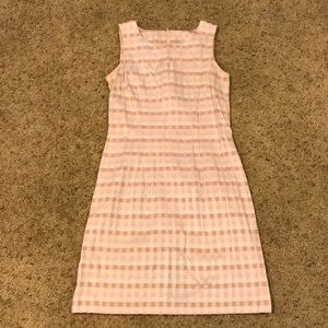 Thrifted White and Pink Checkered Dress Size 3/4